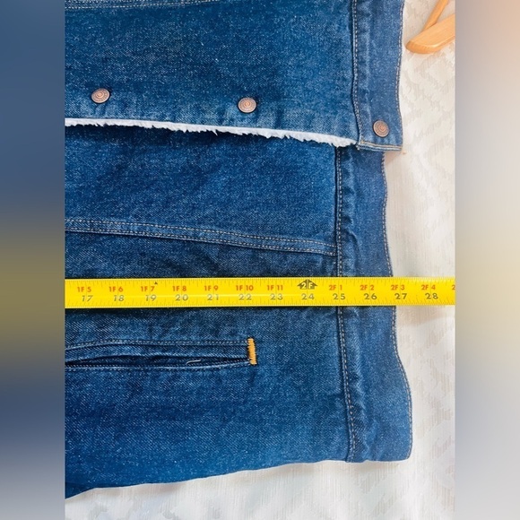 Vintage Levi’s Trucker Sherpa Lined Jacket Mens XL Red Tab Cotton Denim Size XL - Picture 8 of 9